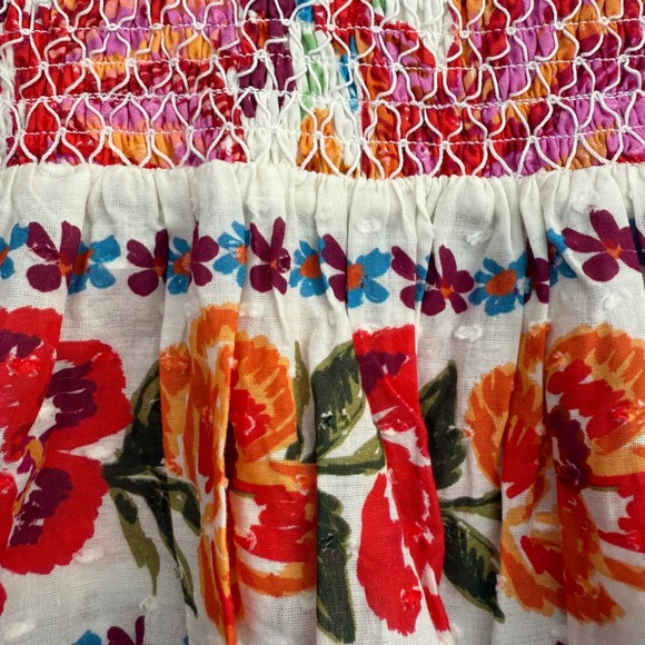 FARM Rio Spring Bananas Mini Skirt Floral Smocked Pom Pom Trim Women's
Small NWT - Picture 5 of 11